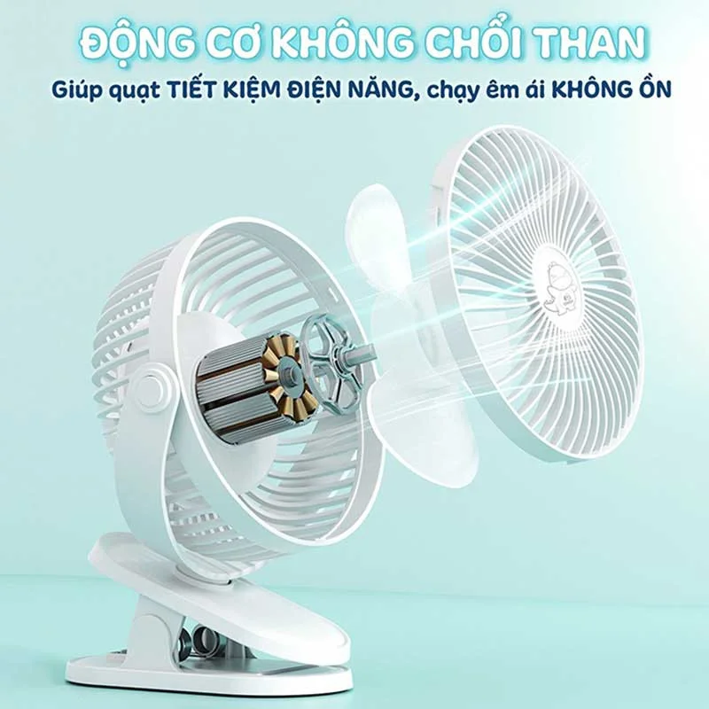 Quạt tích điện mini Chibe kẹp xe đẩy-3