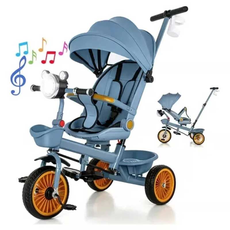 Xe đẩy 3 bánh có mái che, đảo chiều ghế ngồi, có ngả lưng MB-915-1