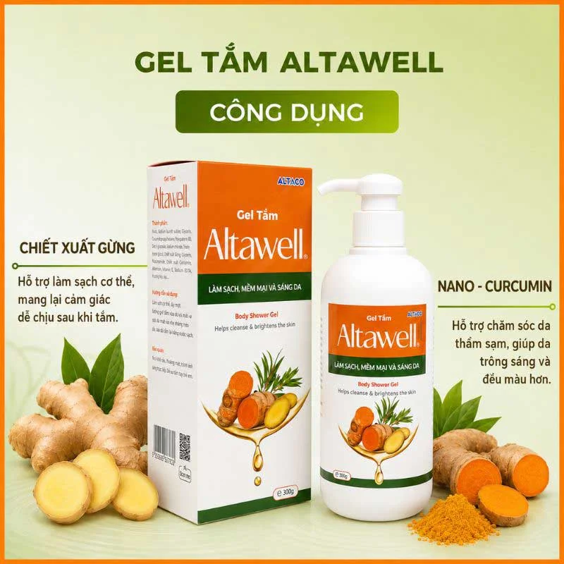 Gel tắm gừng nghệ Altawell 300gr-2