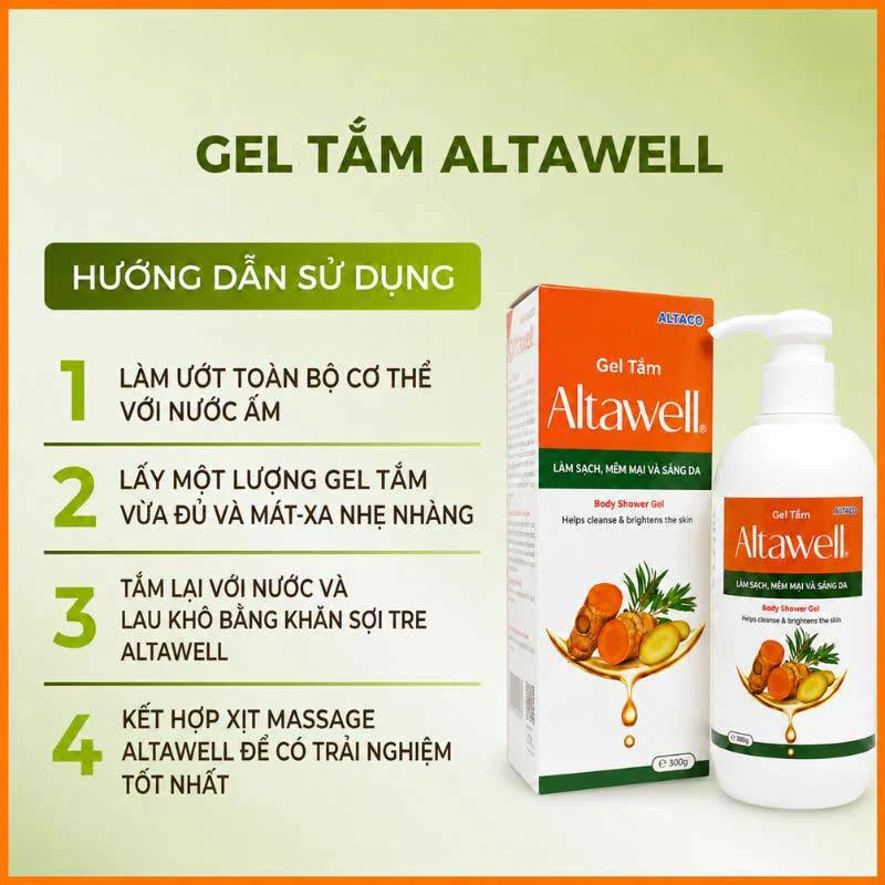 Gel tắm gừng nghệ Altawell 300gr-4