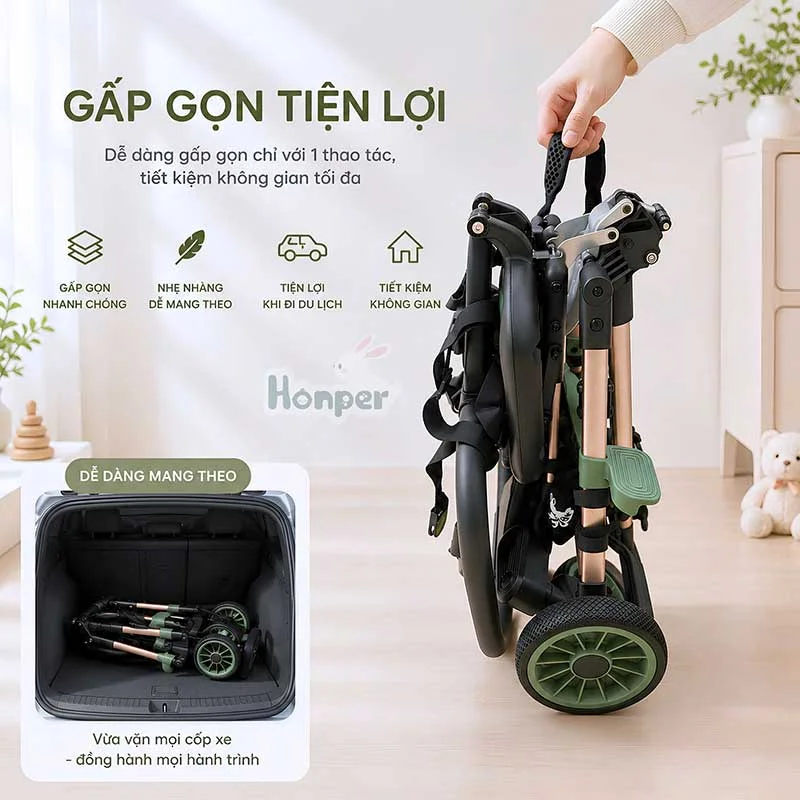 Xe đẩy du lịch gấp gọn Honper HP808-4