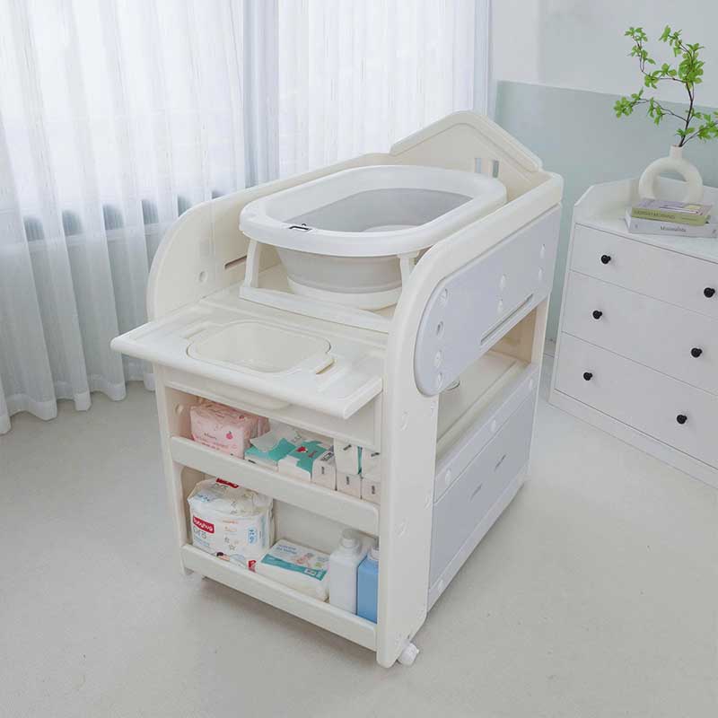 Bàn thay tã cho bé Holla HL-09242, kệ thay tã kiêm tủ đựng đồ cho bé (KÈM ĐỆM CAO SU)