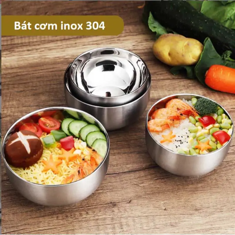 Bát ăn dặm cho bé inox 2 lớp cách nhiệt-1