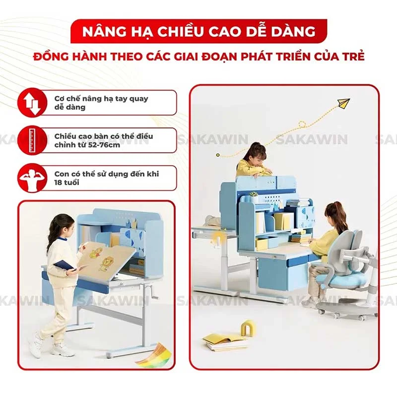 Bộ bàn ghế học sinh Sakawin Premium B04-G06-2