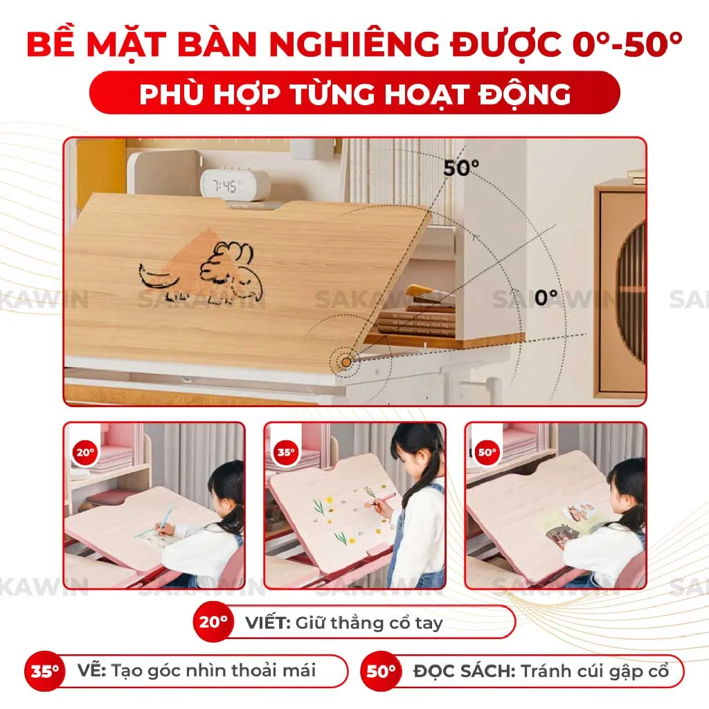 Bộ bàn ghế học sinh Sakawin Premium B08-G01-2