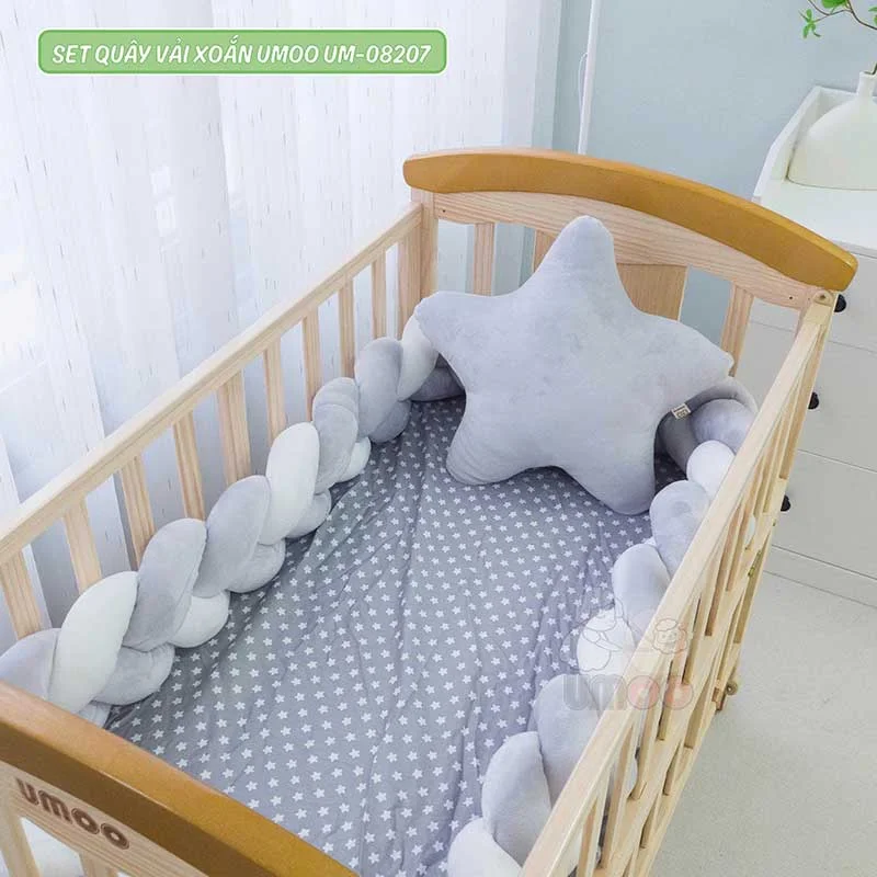 Bộ quây cũi vải cho bé Umoo UM-08207 cao cấp-2