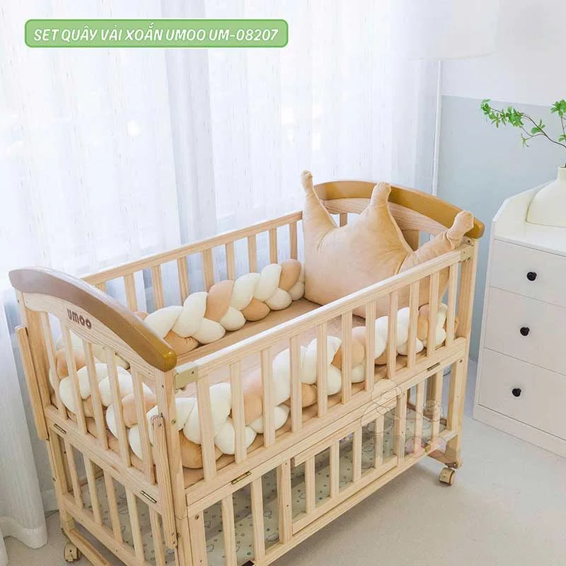 Bộ quây cũi vải cho bé Umoo UM-08207 cao cấp-3