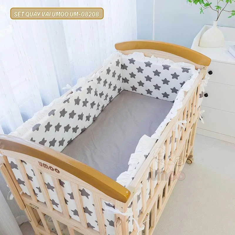 Bộ quây cũi vải cho bé Umoo UM-08208 cao cấp-3