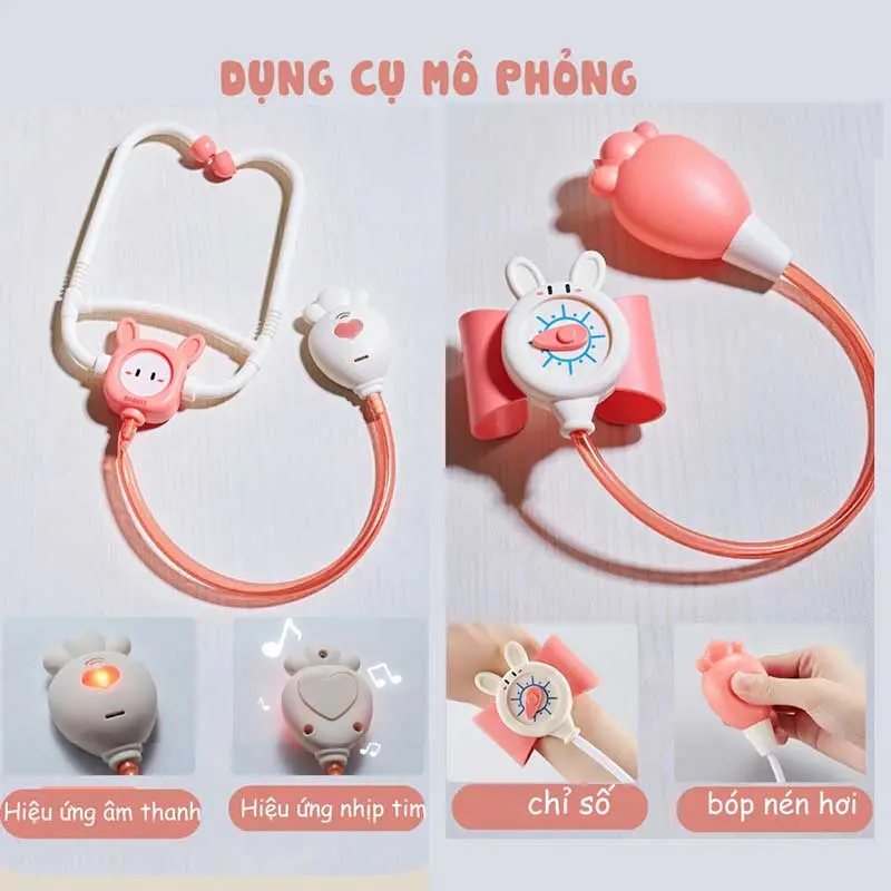 Đồ chơi bác sĩ 36 chi tiết Nanatu hình thỏ2