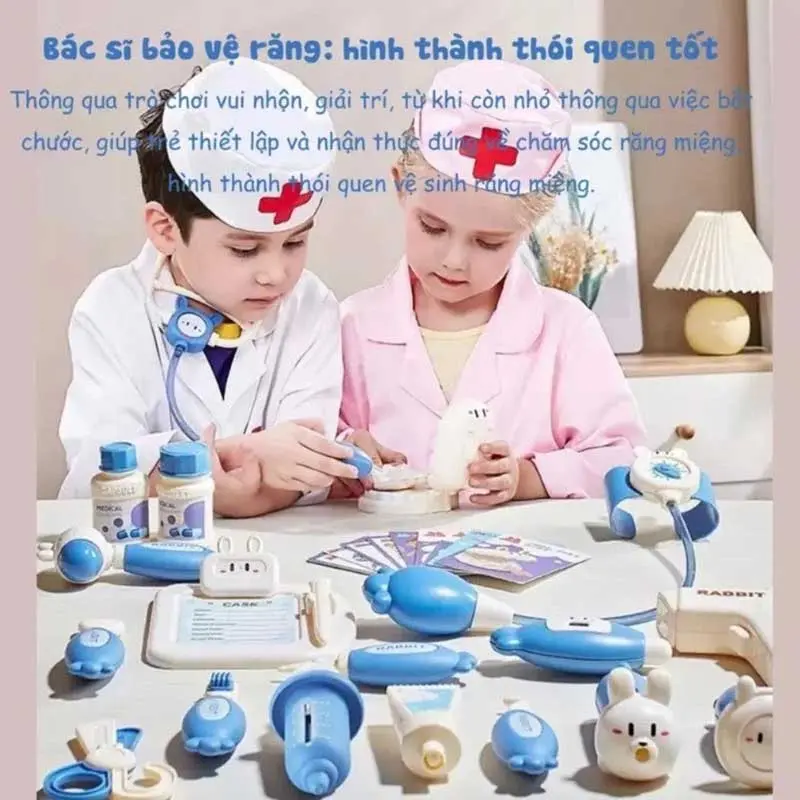Đồ chơi bác sĩ 36 chi tiết Nanatu hình thỏ3