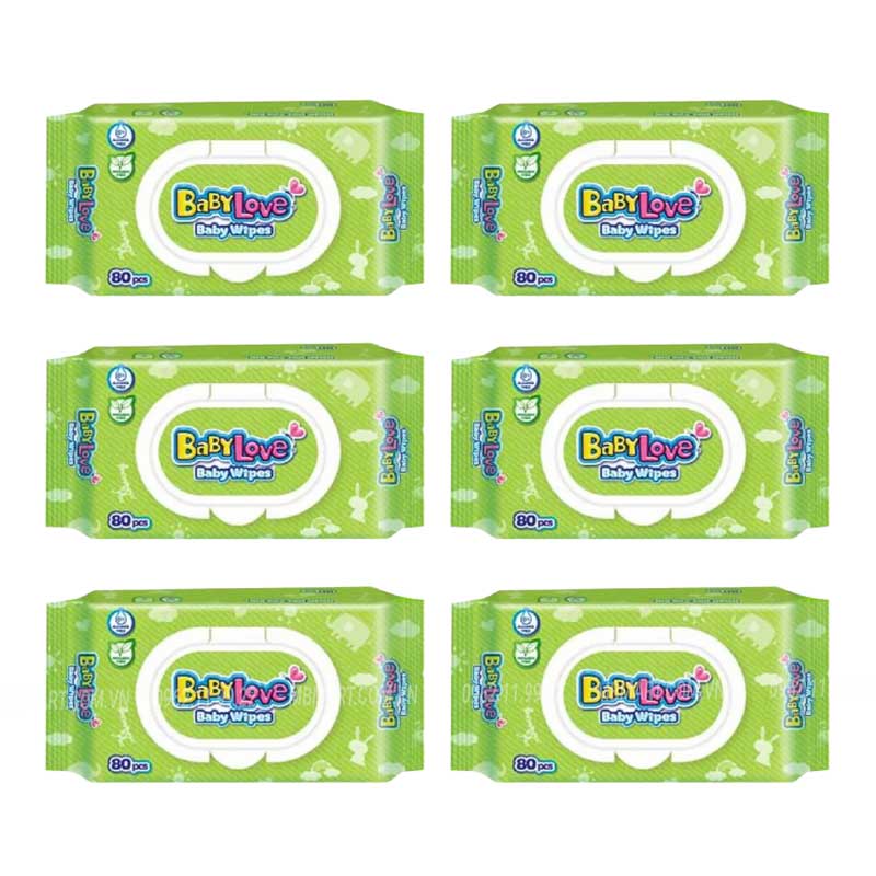 Giấy ướt em bé Baby Love 80 tờ không mùi