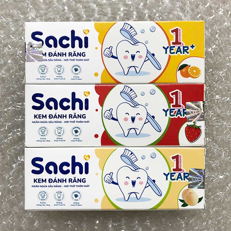 Kem đánh răng trẻ em Sachi 60gr hương trái cây