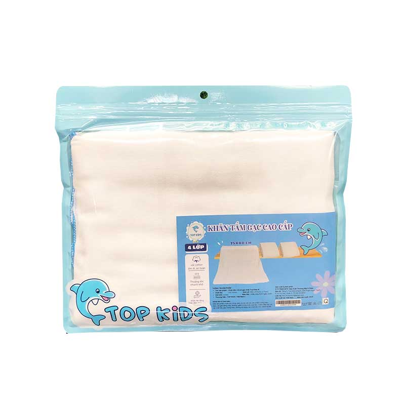 Khăn tắm xô cho bé Topkids 75cm*80cm, khăn tắm gạc Nhật cao cấp
