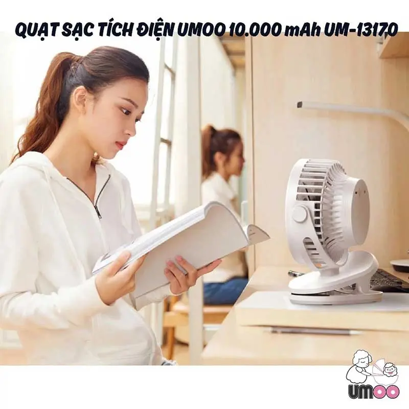 Quạt sạc tích điện Umoo 10.000mAh UM-13170-3