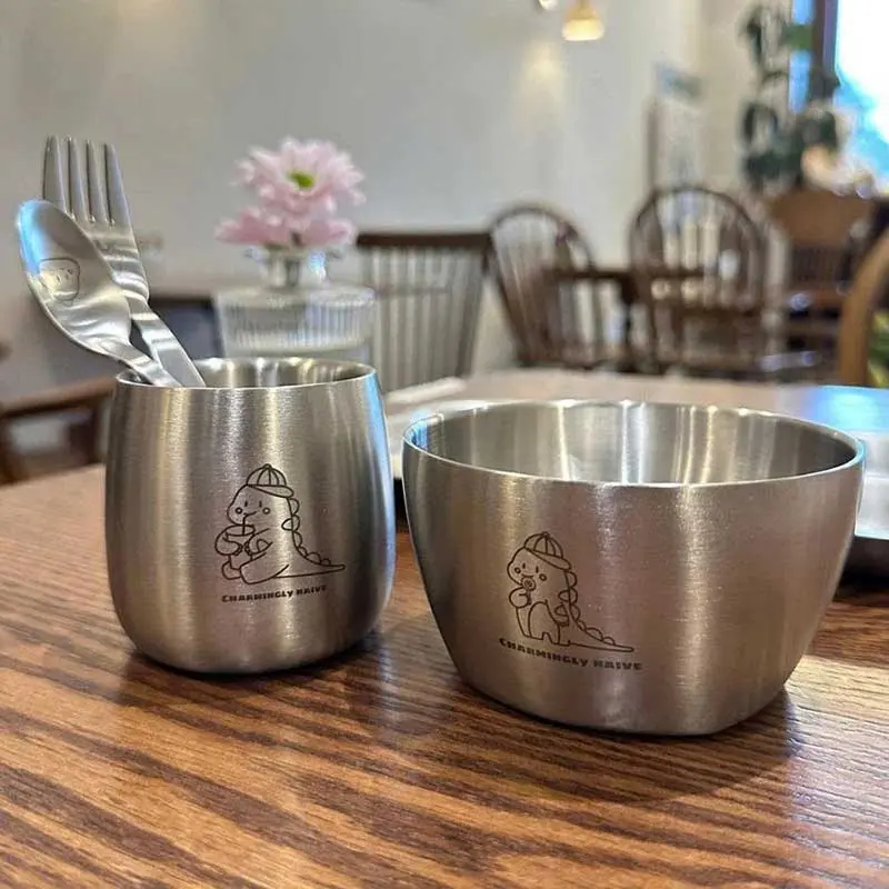 Set khay ăn cho bé 5 món bằng inox-2