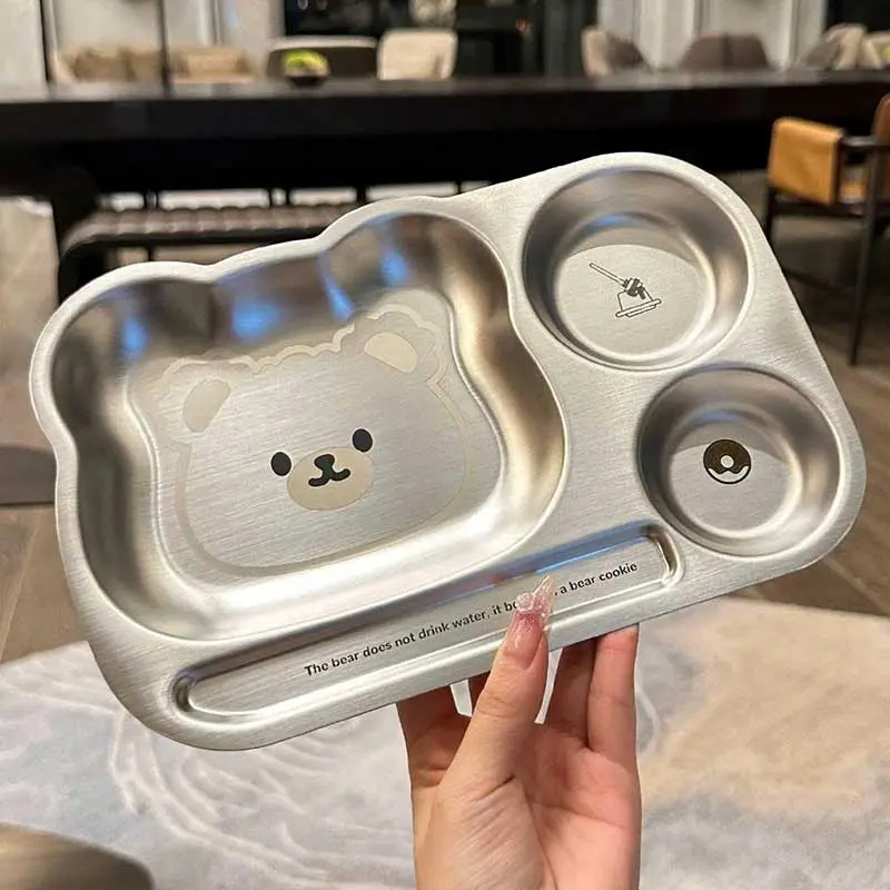 Set khay ăn cho bé 5 món bằng inox-3