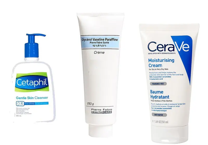 Hình ảnh so sánh các sản phẩm Dexeryl, Cetaphil, CeraVe