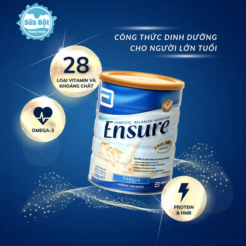 Công thức dinh dưỡng sữa Ensure Úc