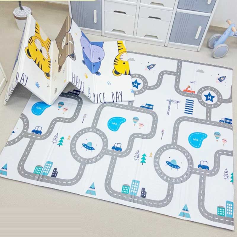 Thảm xốp XPE phủ Silicon 2 mặt UMOO 0766 mẫu mới 2023 (180*200)