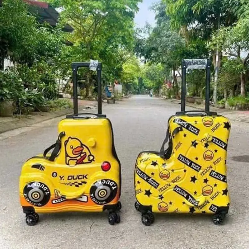 Vali du lịch cho bé kiêm xe đẩy ngồi Yellow Buck-1