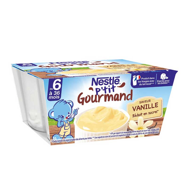 Váng sữa Nestle Ptit Gourmand vị vani của Pháp (vỉ 6 hũ)